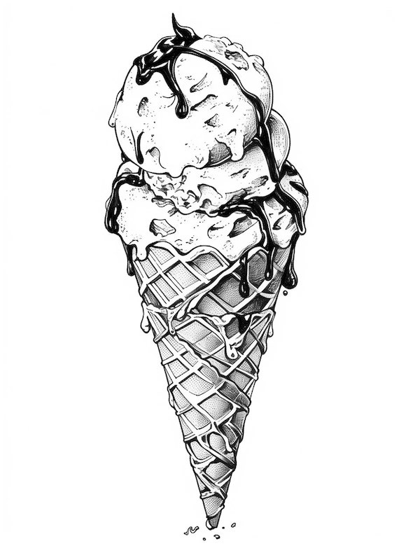 Ice cream cone with glazing