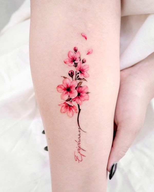 Floral Temporary Tattoo / Floral Tattoo / PINK Flower Tattoo / Small  Temporary Tattoo / Vintage Temporary Tattoo / Cherry Blossom Tattoo - Etsy