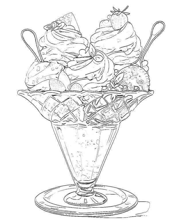 Realistic parfait coloring page