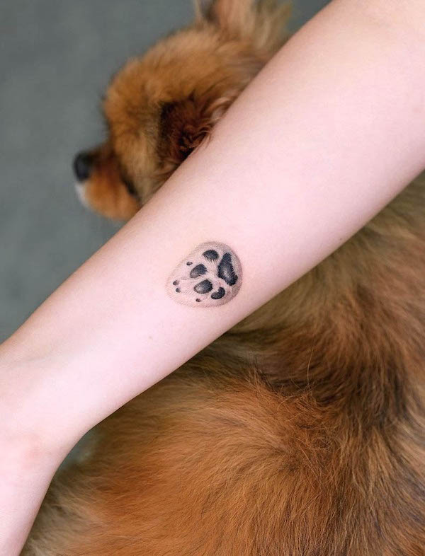 Small dog paw tattoo by @zeal tattoo
