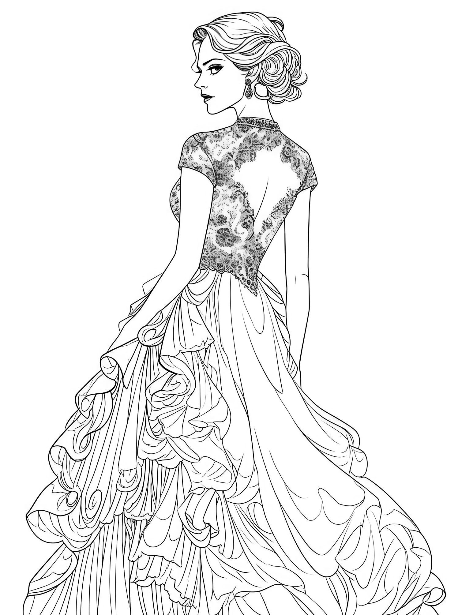 49 Stunning Dress Coloring Pages For Kids And Adults Our Mindful