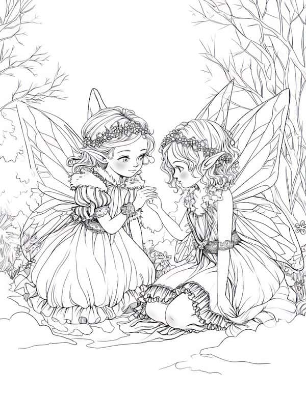 Winter Fairies Coloring Book for Adults: Enchanted Escapes