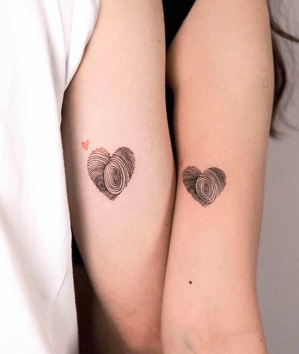 Fingerprints on the heart by @one million. tattoo