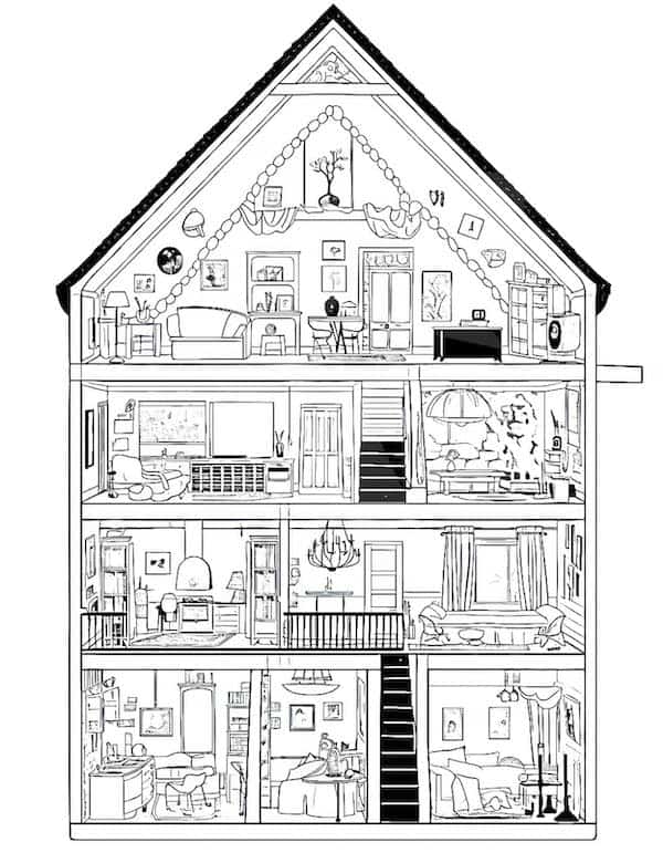 How To Draw Doll House For Kids, Doll House Colouring Pages for kids