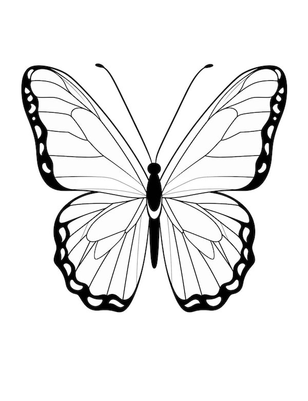 Simple free printable butterfly coloring page for kids_8