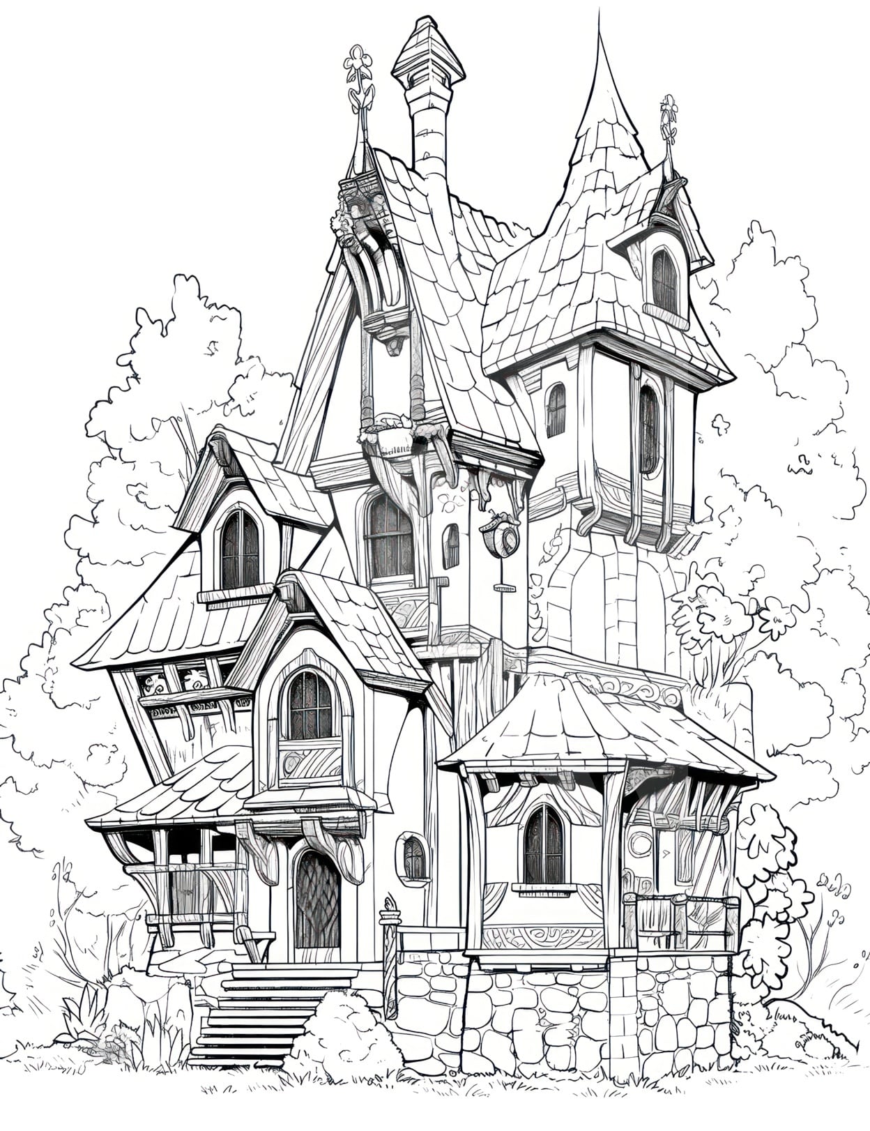 Victorian House Coloring Poster - Large Coloring Posters