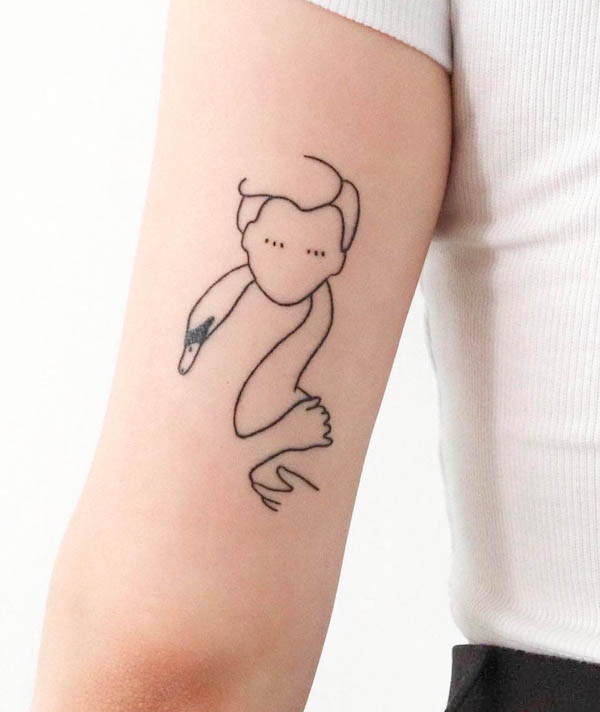 Abstract swan tattoo by @_mitia