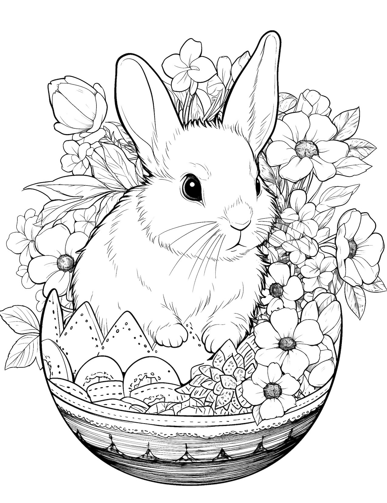 Cute Bunny Coloring Pages For Adults Cute Bunny Coloring Pages For Adults