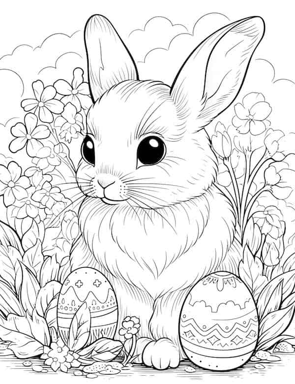 Cute and realistic Easter bunny 