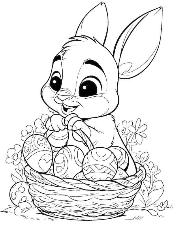 Easter rabbit coloring page
