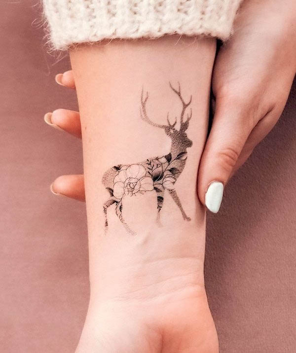 feminine deer skull tattoo｜TikTok Search