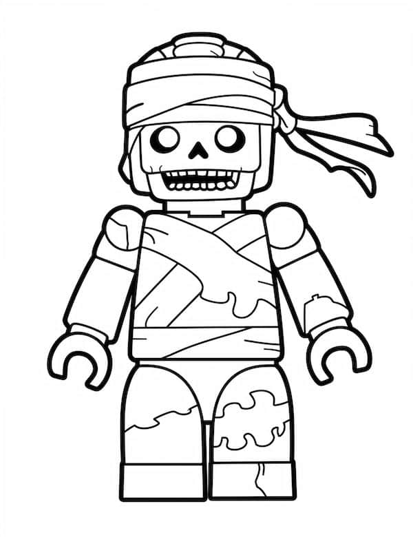 Lego zombie coloring page