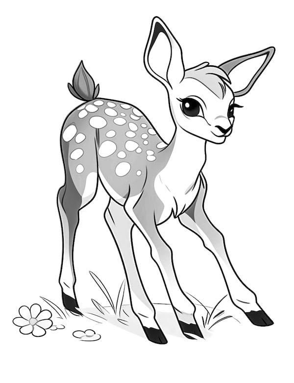 Cute little deer coloring page_2