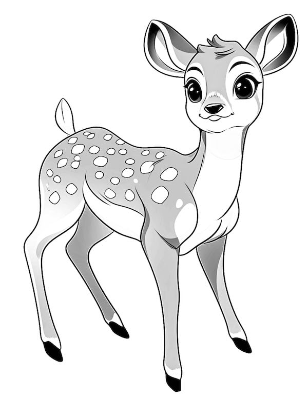 Cute little deer coloring page_3