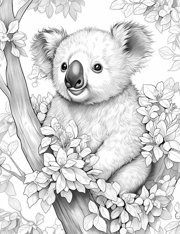 Flowers and koala
