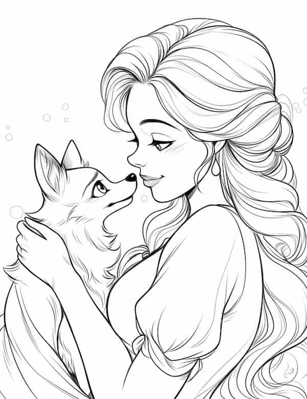 Gorgeous princess and her fox