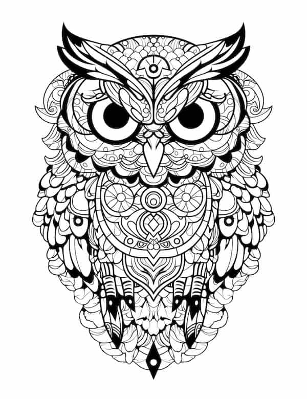 Owl mandala coloring pages