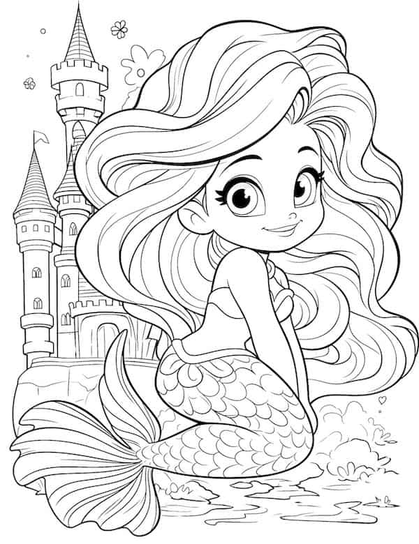Baby Princess Ariel and her castle