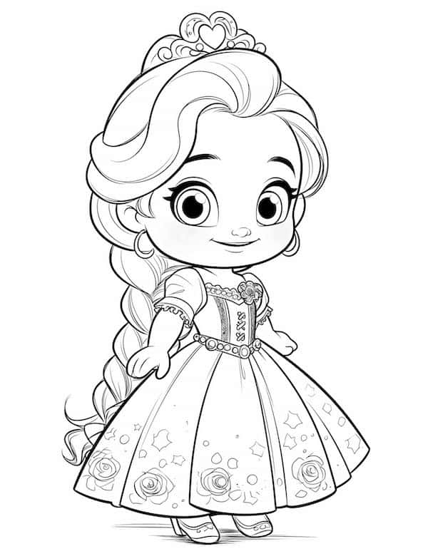 Beautiful baby princess in a gown