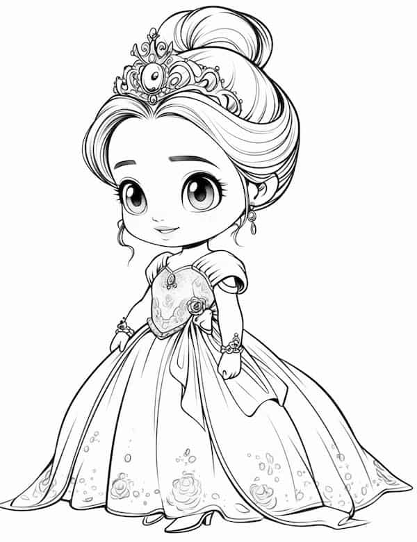 Elegant baby Princess Cinderella in a gown