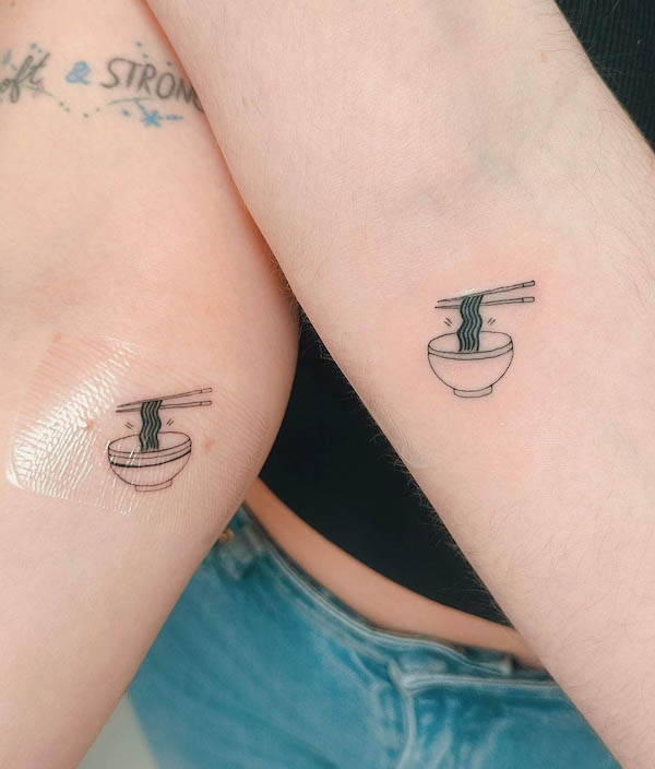 Ramen matching tattoos by @alina_tattoo