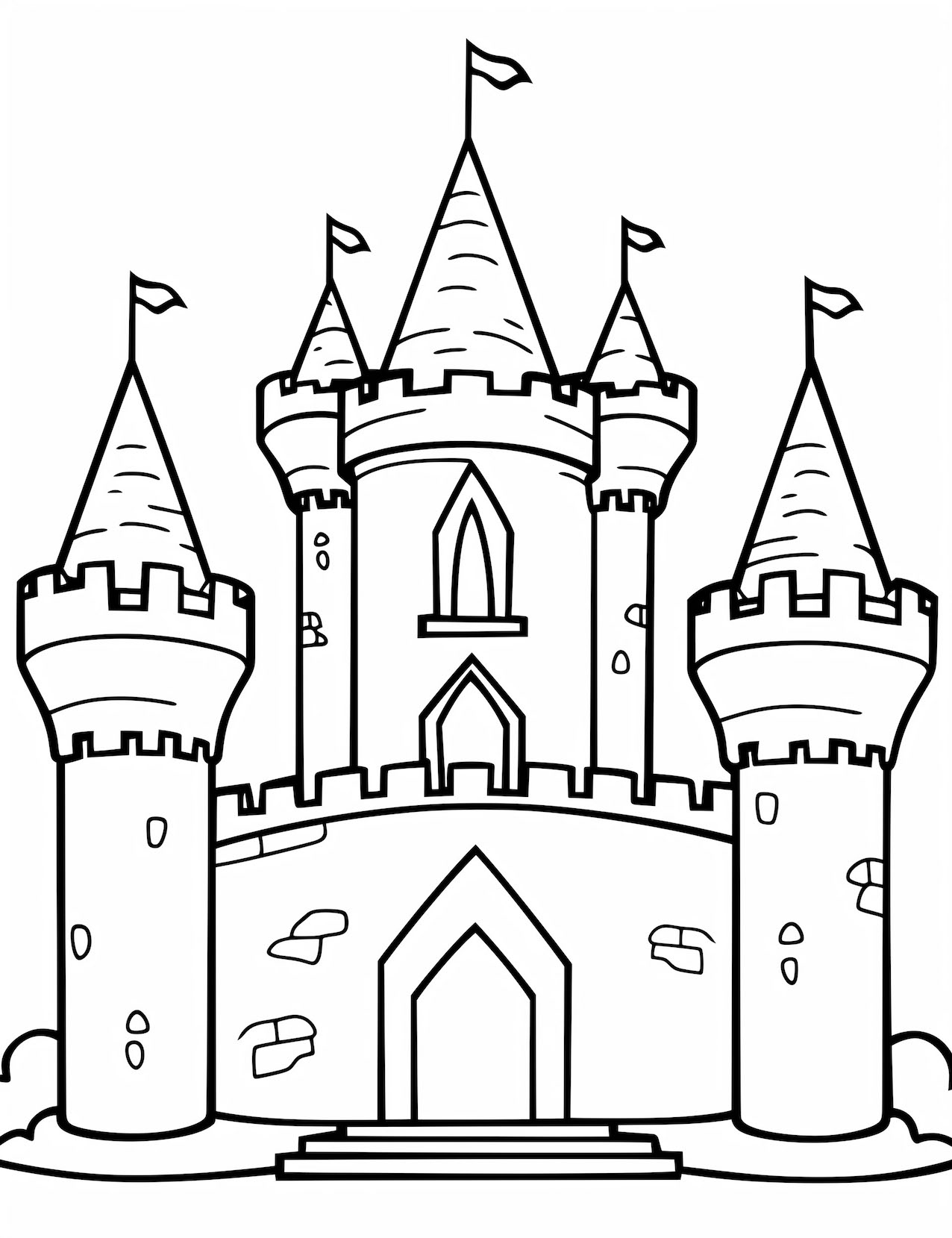 Simple Castle Coloring Pages