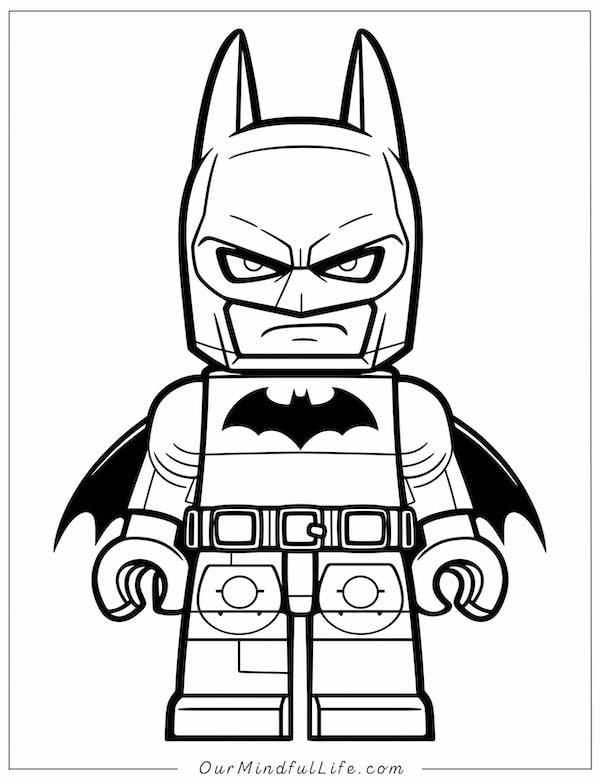 Batman Lego minifigure coloring page_1