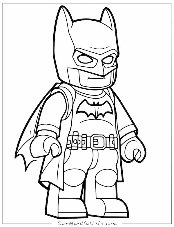 Batman Lego minifigure coloring page_2