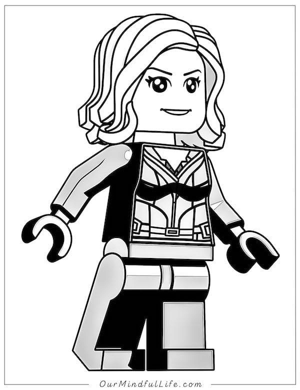 Black Widow Avengers Lego coloring page