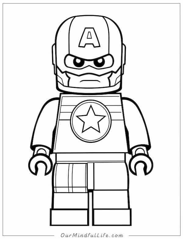 Captain America Avengers Lego coloring page