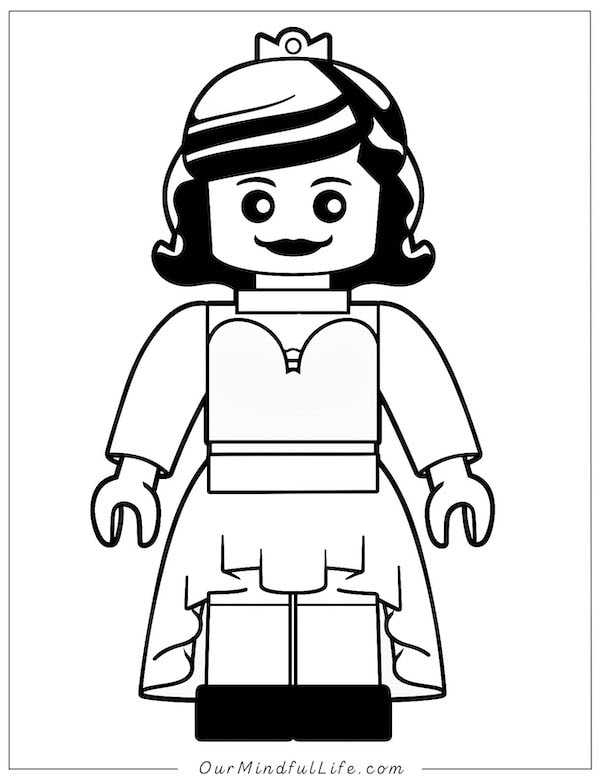 Lego Snow White princess coloring page
