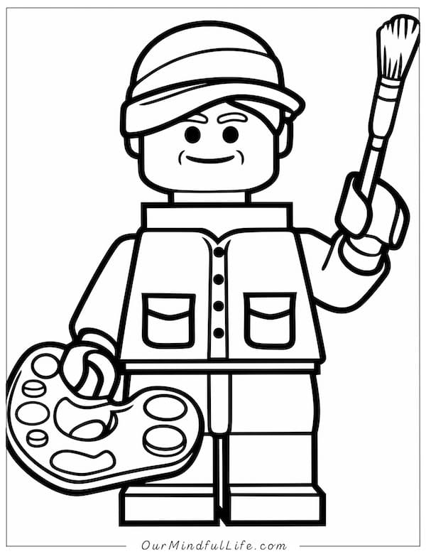 Lego artist coloring page