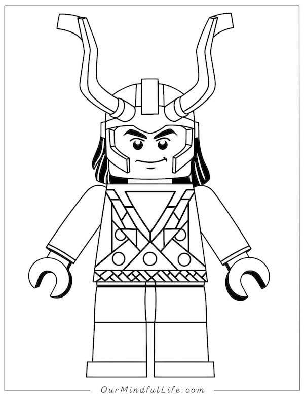 Loki Avengers Lego coloring page