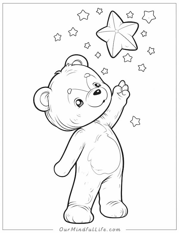 Reaching for the stars coloring page