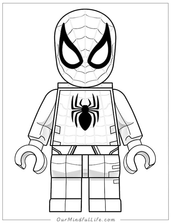 Spiderman Lego coloring page