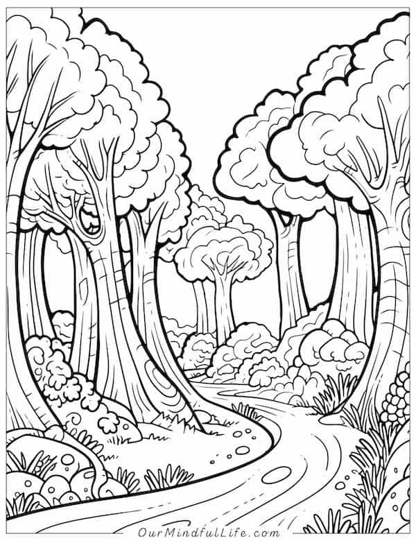 Forest coloring page