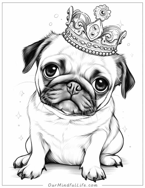 Prince Pug coloring page