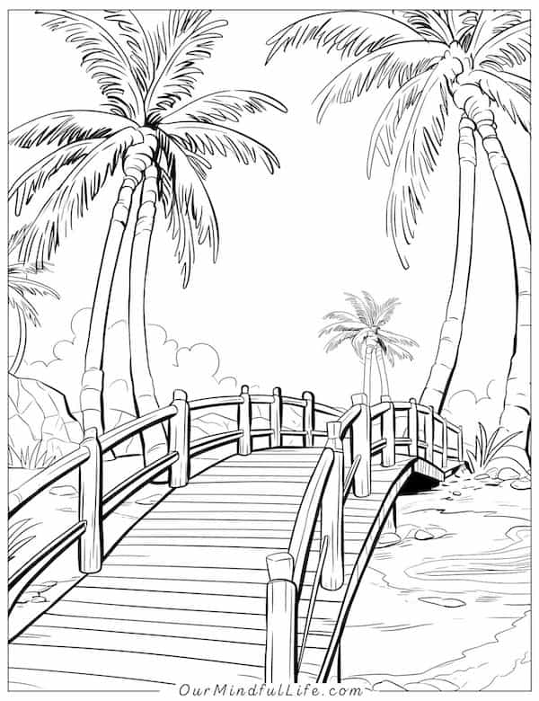 Small wooden bridge on the beach