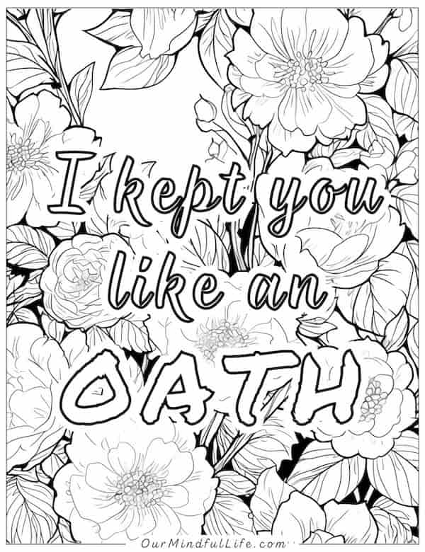 All too well_Taylor Swift lyrics coloring page