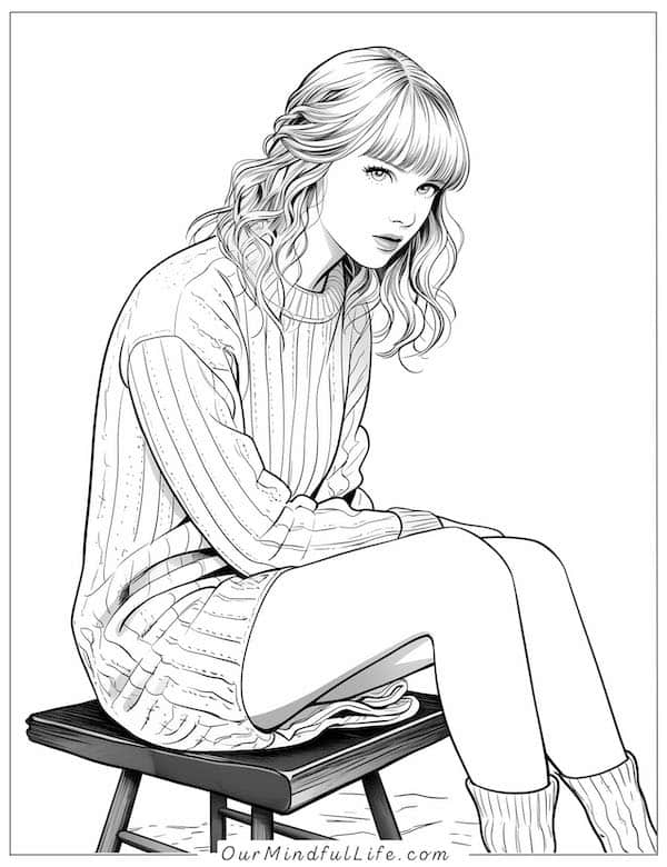 Cute chilling Taylor coloring page