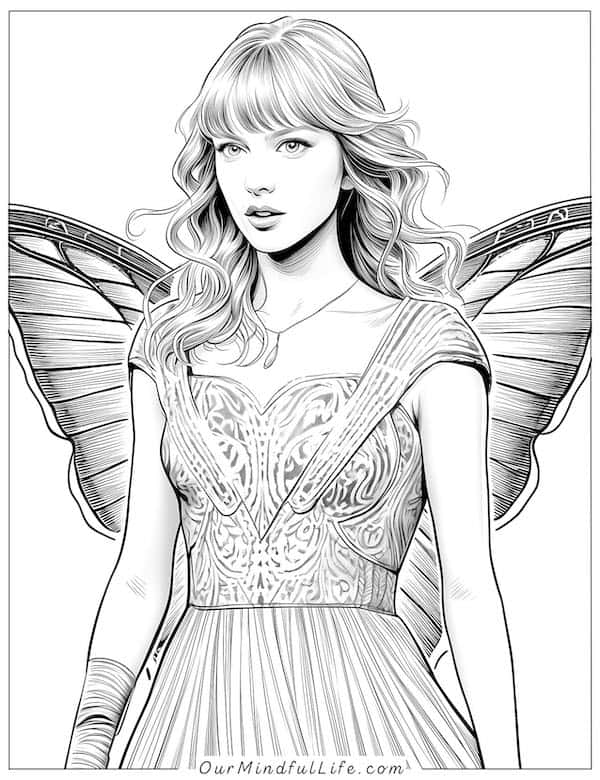 Fairy Taylor Swift coloring page