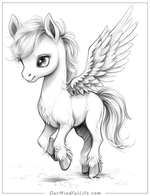 Horse fairy coloring page