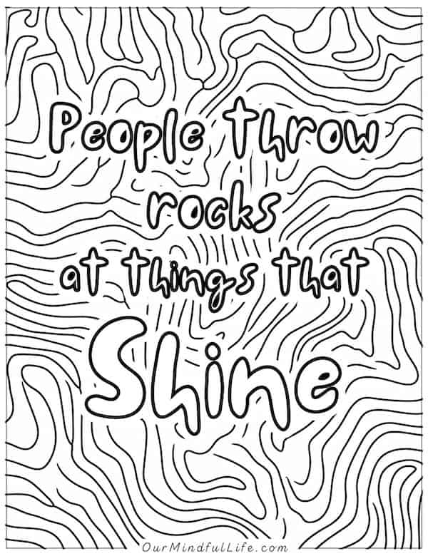 People throw rocks at things that shine_Taylor Swift lyrics coloring page